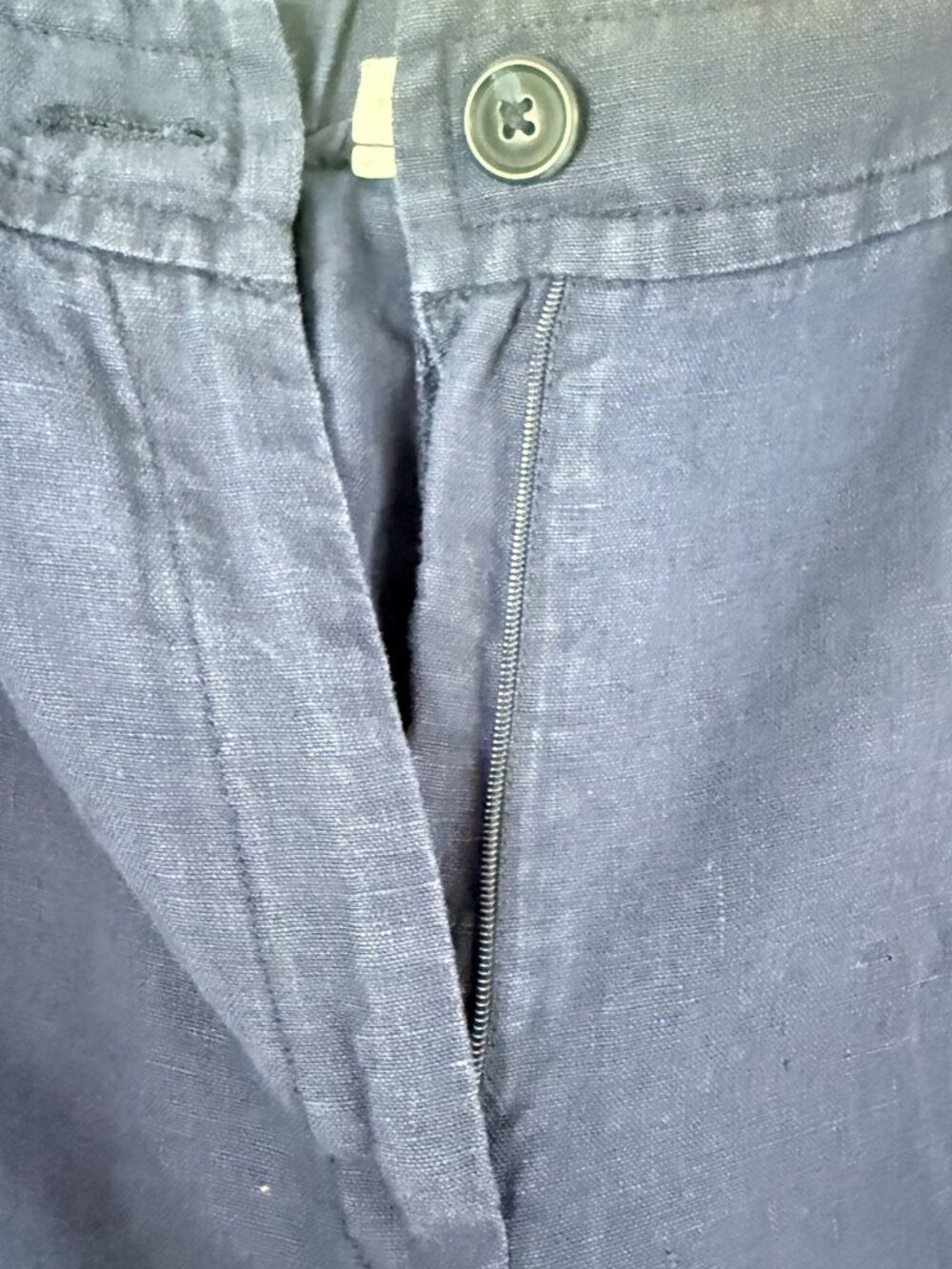 CHICOS Linen Scallop Hem Summer Coastal Resort Office Classic Fit Crop Pants 2.5 - Picture 2 of 6
